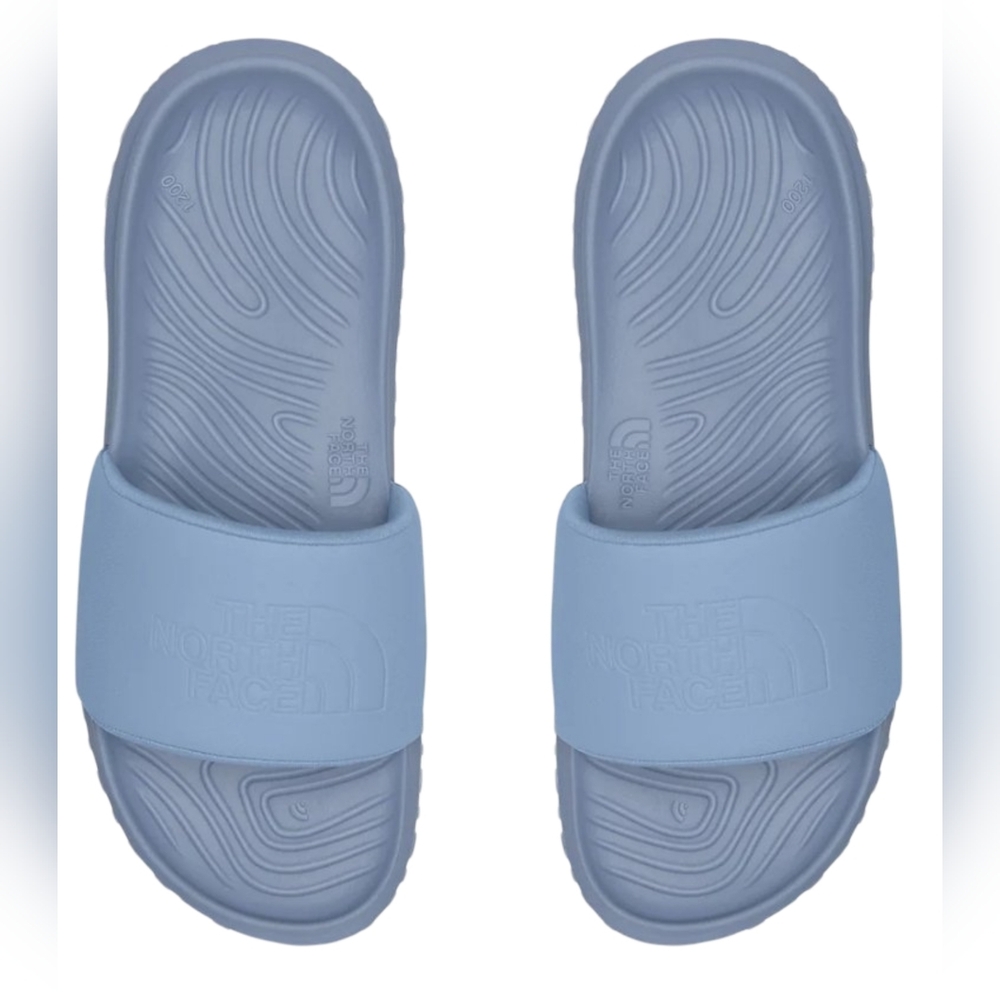 North Face Women's Never Stop Cush Slide "Steel Blue" Size 8 NEW - Picture 1 of 3